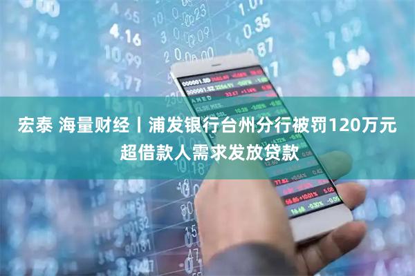 宏泰 海量财经丨浦发银行台州分行被罚120万元 超借款人需求发放贷款