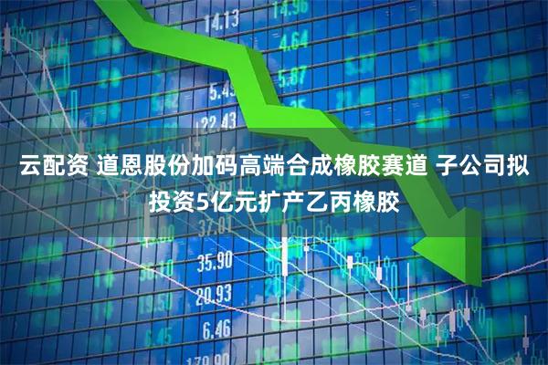云配资 道恩股份加码高端合成橡胶赛道 子公司拟投资5亿元扩产乙丙橡胶
